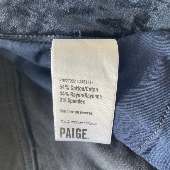 Women's Navy PAIGE Velvet Coated Pants - Sz. 30 - Picture 6 of 6